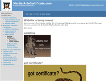 Tablet Screenshot of martialartscertificate.com